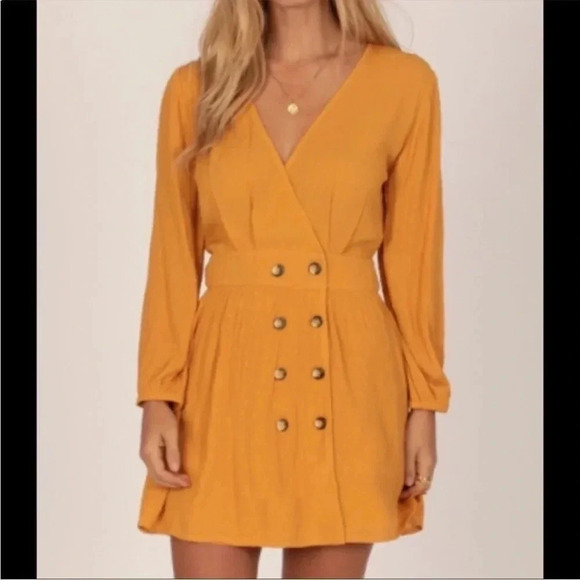 Revolve Amuse Society Georgie mustard yellow dress - Picture 2 of 12